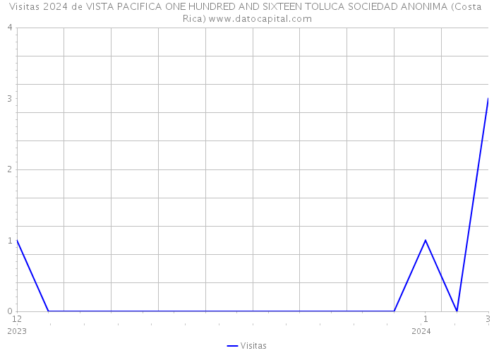 Visitas 2024 de VISTA PACIFICA ONE HUNDRED AND SIXTEEN TOLUCA SOCIEDAD ANONIMA (Costa Rica) 
