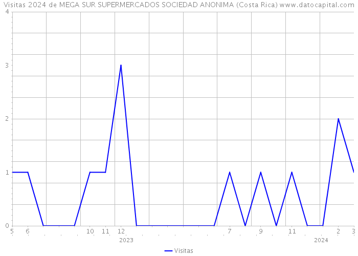 Visitas 2024 de MEGA SUR SUPERMERCADOS SOCIEDAD ANONIMA (Costa Rica) 
