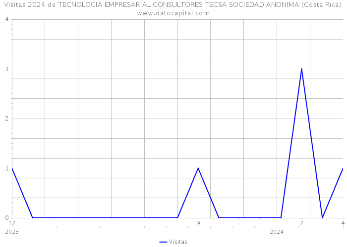 Visitas 2024 de TECNOLOGIA EMPRESARIAL CONSULTORES TECSA SOCIEDAD ANONIMA (Costa Rica) 
